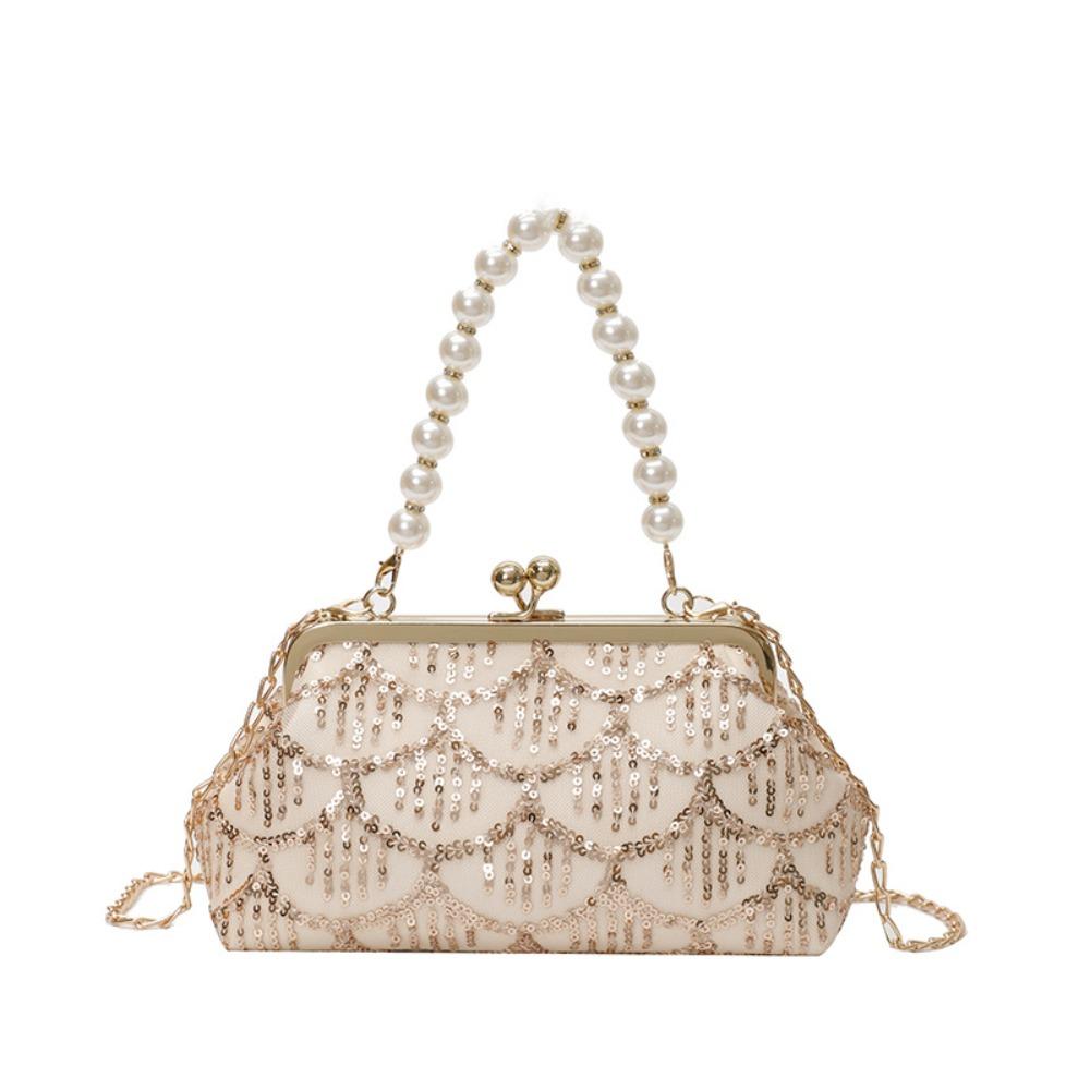 Сладкая сумка-клатч с пайетками и жемчугом для банкета, дамская сумка-ракушка, модная сумка-клатч для ханфу, леди