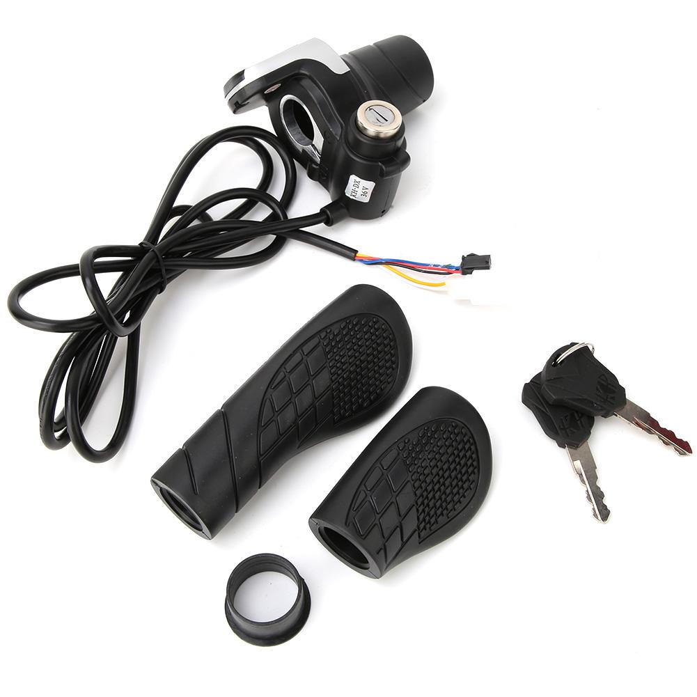 36V Electric Bike Bicycle Ebike Handlebar Twist Grip Throttle with LCD Display and Key Lock