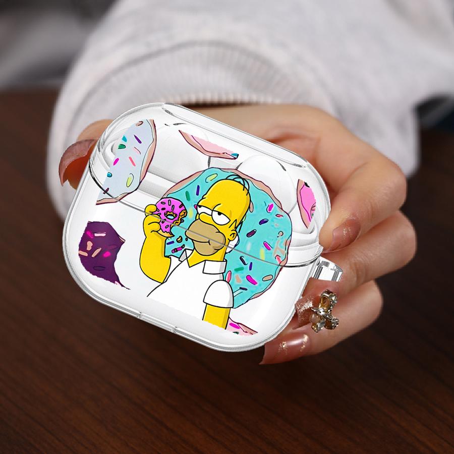 Милый Чехол The S-simpsons для Samsung Galaxy Buds 2 2Pro Live 4 Pro 4Pro 3Pro 3 FE Прозрачный Чехол для Наушников с Крючком