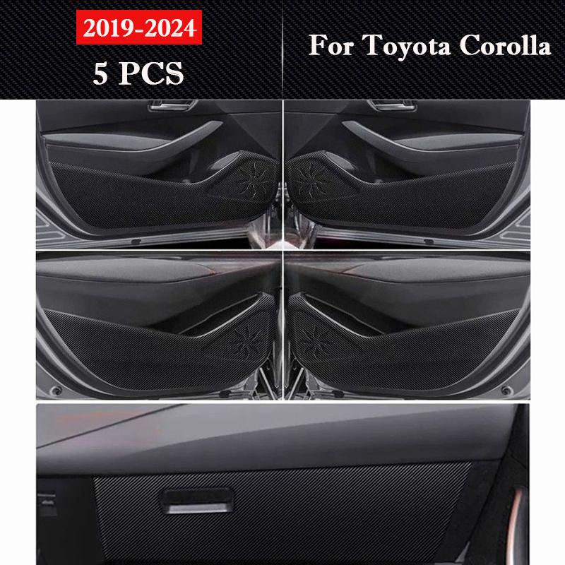 Для Toyota Corolla 2014-2026 Автомобильные накладки на двери от пинков Защитные наклейки на бардачок Внутренние аксессуары Пленка устойчивая к царапинам