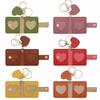 Family Photo Keychain Mini Album Faux Leather Personalized Picture Holder Retro Style Card Holder Key Ring