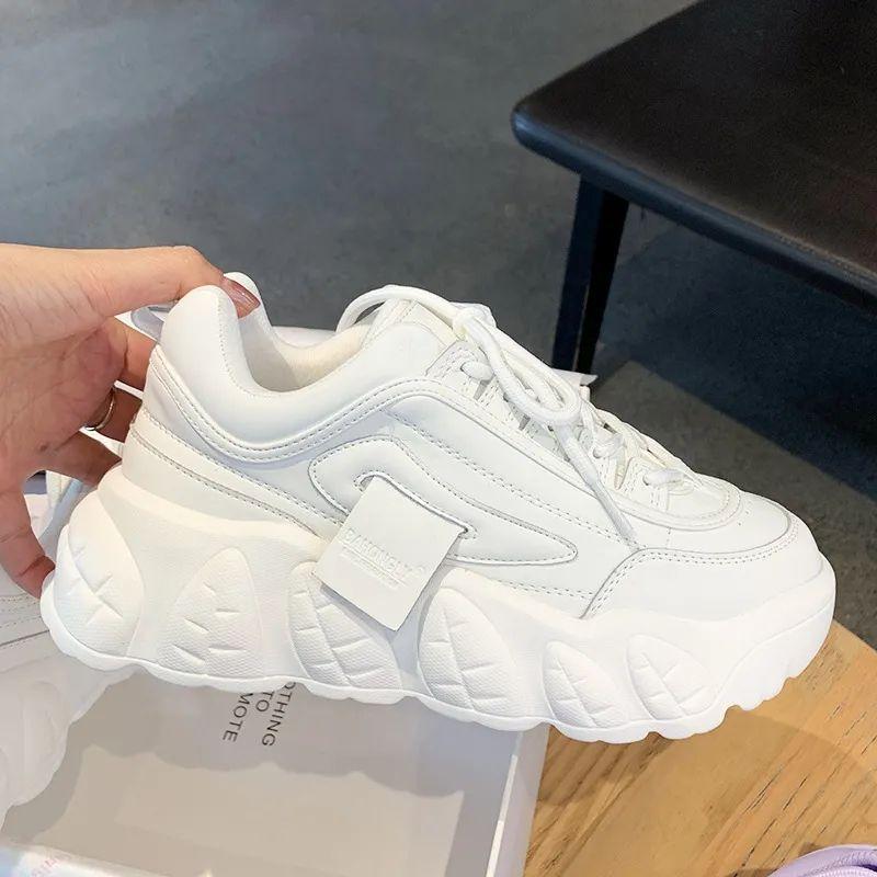 Модные новые белые кроссовки женские модные удобные туфли на вулканизированной платформе осенние туфли на шнуровке на плоской подошве повседневная женская обувь летняя корзина