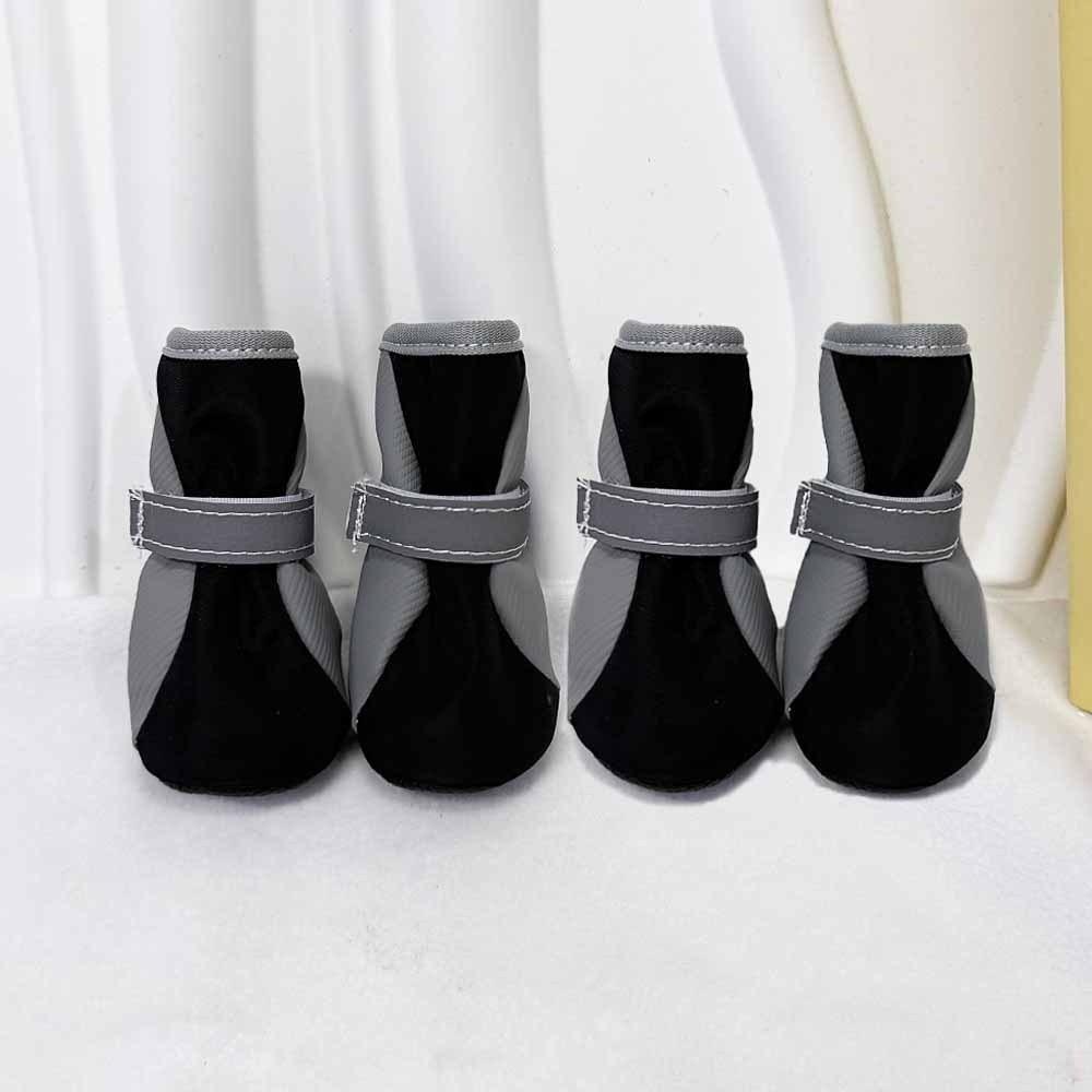 4pcs/set Fashion Warm Dog Cotton Shoes Thickened Reflection Dog Snow Boots Anti-Scratch Comfortable Anti-Slip Dog Shoes Outdoors