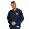 Champion Long Sleeve Polyester Zip Jacket with Graphic Logo Dark Men's 100% Design, Navy, C3-BBC26
