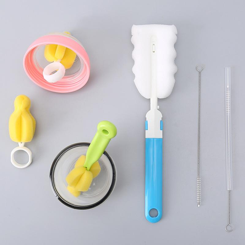 Утолщенный пластик не повредит вашим рукам. Прочная щетка для дезинфекции. Щетка для мытья чашек. Губка для чистки бутылок.