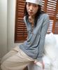 NOFFICIALNOFFICE Lace Trim Lace-Up Top Blue Grey