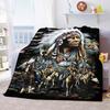 Indian Hunter Indigenous Culture Blanket Lightweight Cozy Soft Warm Flannel Throw Blanket Quilt Bedspread for Sofa Bed Home Gift
