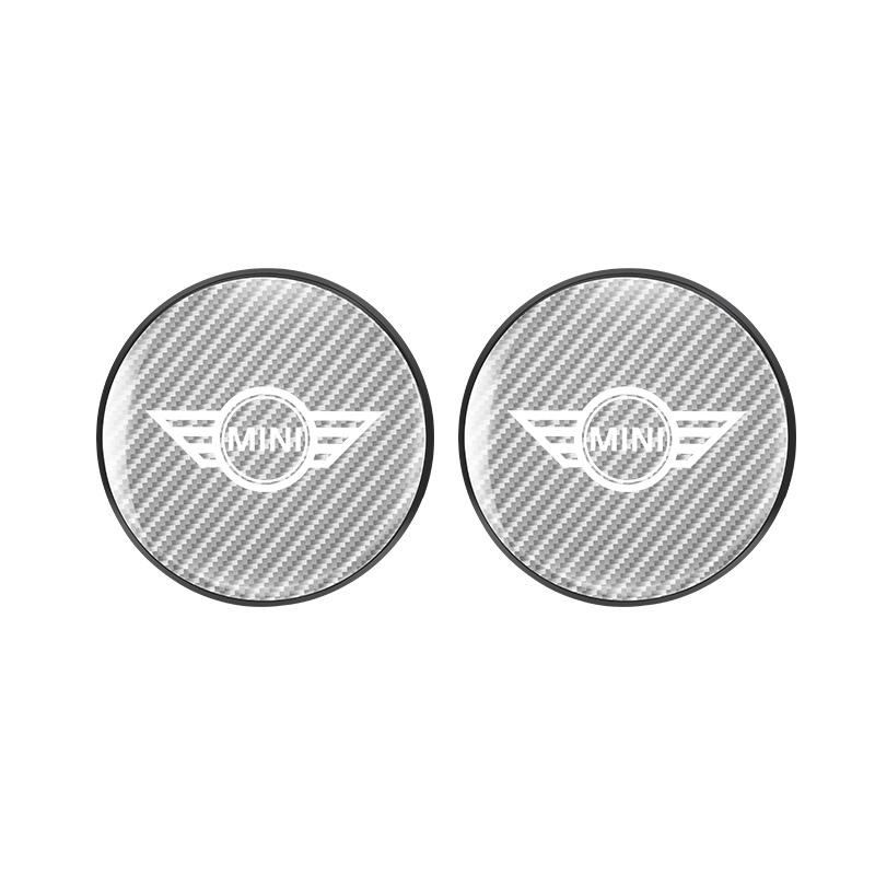 Carbon Fiber Texture Car Anti-Slip Water Cup Pads Auto Coasters Mats For BMW Mini Cooper R50 R53 R55 R56 R60 R61 F54 F55 F56 F60