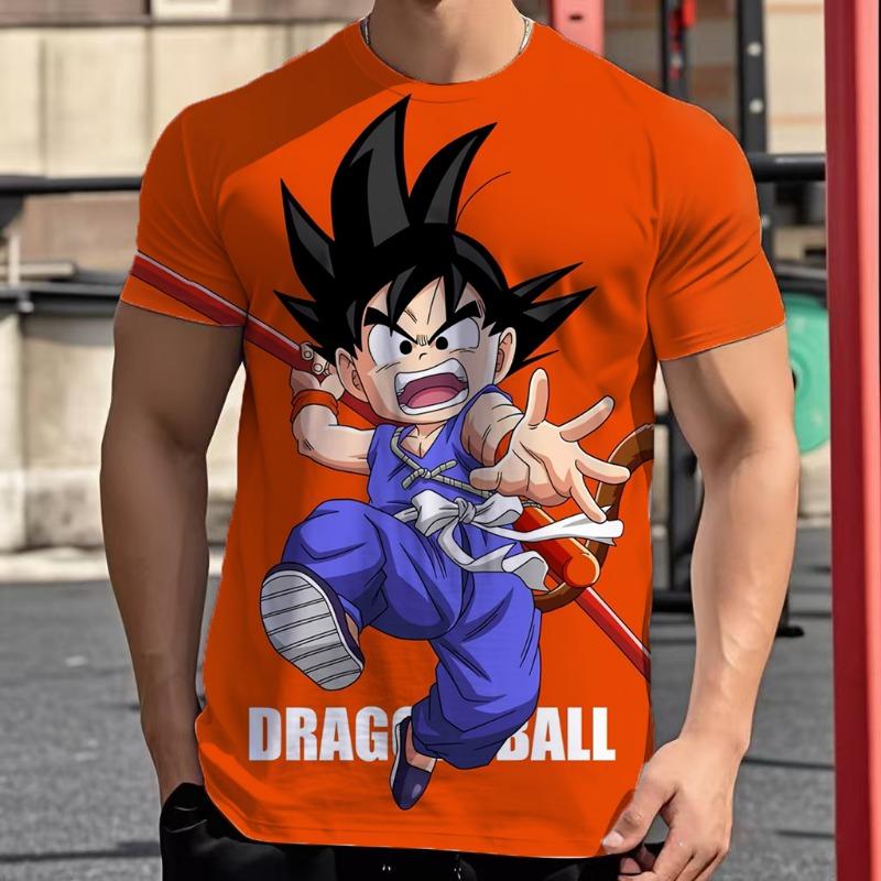 2026 Летняя Ретро Футболка Dragon Ball для Фитнеса Мужская Оверсайз 3D Печать Короткий Рукав Семейная Унисекс Детская Спортивная Футболка