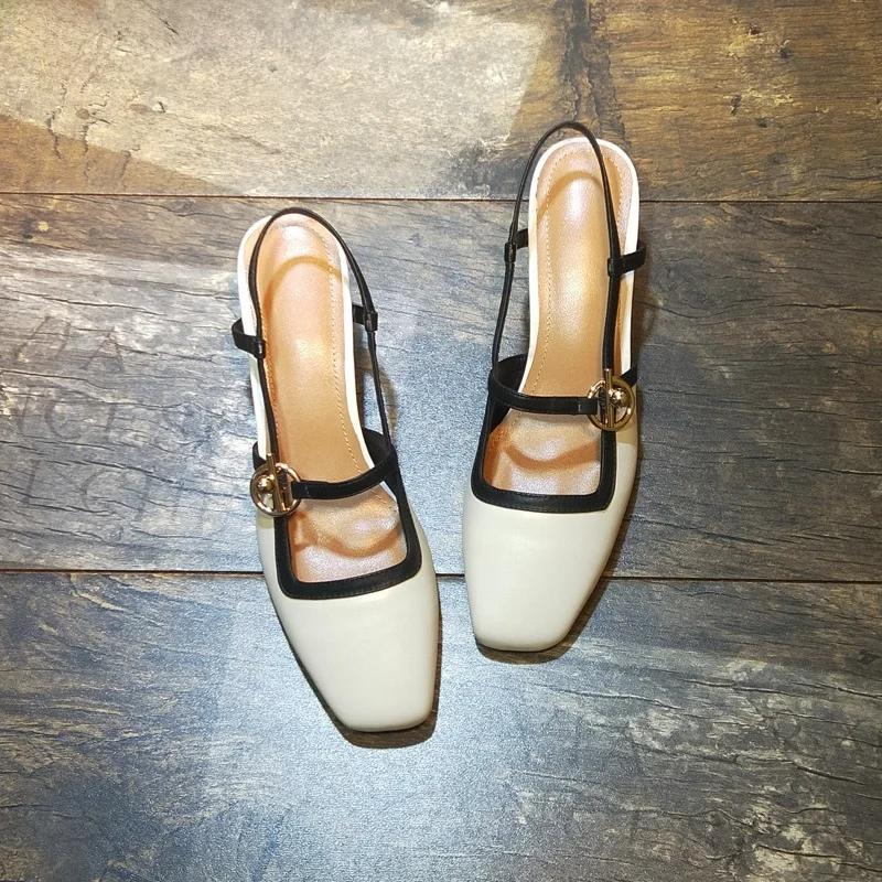 Женские туфли на плоской подошве, модные и универсальные, квадратный носок, французские туфли Мэри Джейн, женские новые летние туфли-бини на мягкой подошве