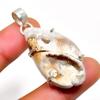 Ammonite Fossil Gemstone 925 Silver Plated Handmade Jewelry Pendant 1.70"