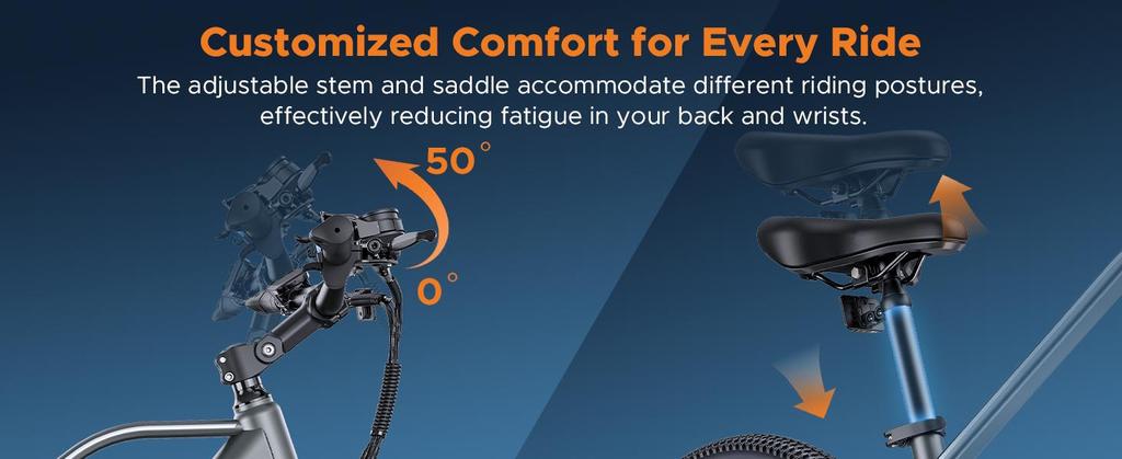 Городской электровелосипед ENGWE MileTrail 1 – Запас хода 120 км с датчиком крутящего момента, Тихий двигатель, Регулируемая конструкция, Гидравлические тормоза