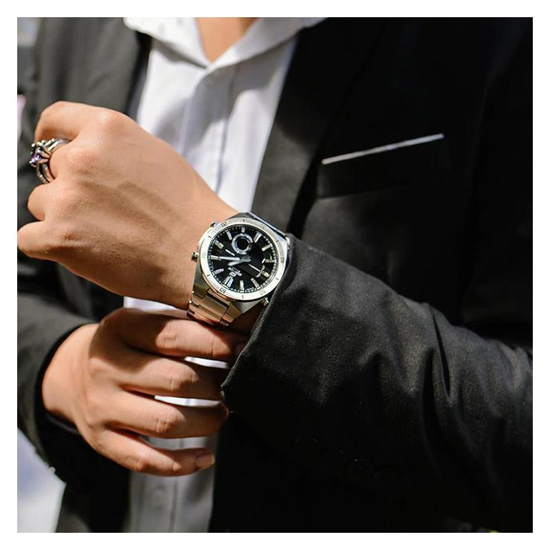 Casio CASIOEDIFICE серия 100 метров водонепроницаемость кварцевый механизм стальной ремешок японские и корейские часы мужские часы черный циферблат ERA-110D-1A