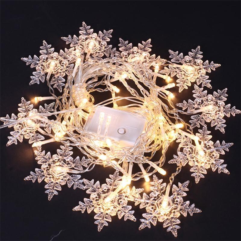 Christmas Snowflakes LED String Lights Flashing Fairy Curtain Lights Waterproof For Holiday Party Wedding Xmas Decoration