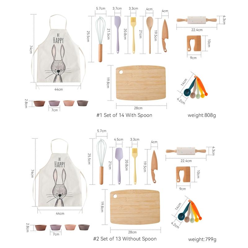 Montessori Kids Play Kitchen Set Pretend Play Cooking Toys Set Kitchen Toys Playset For Toddlers Cutting Board Apron for Kids