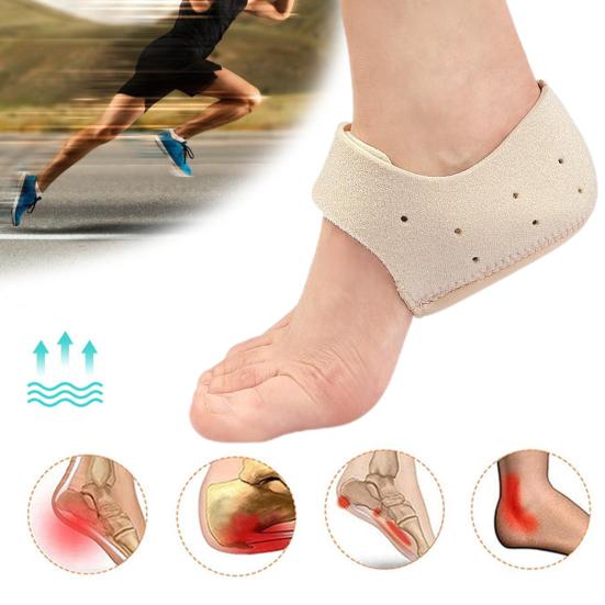 1 пара силиконовых накладок на пятку, лента-застежка, обезболивающая поддержка при подошвенном фасциите, ахилловом тендините