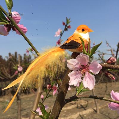 Садовая искусственная пенопластовая фигурка птицы с перьями, украшение для газона, двора, дерева