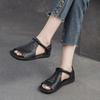 "2024 Summer Women’s Peep-Toe Flat Leather Sandals"