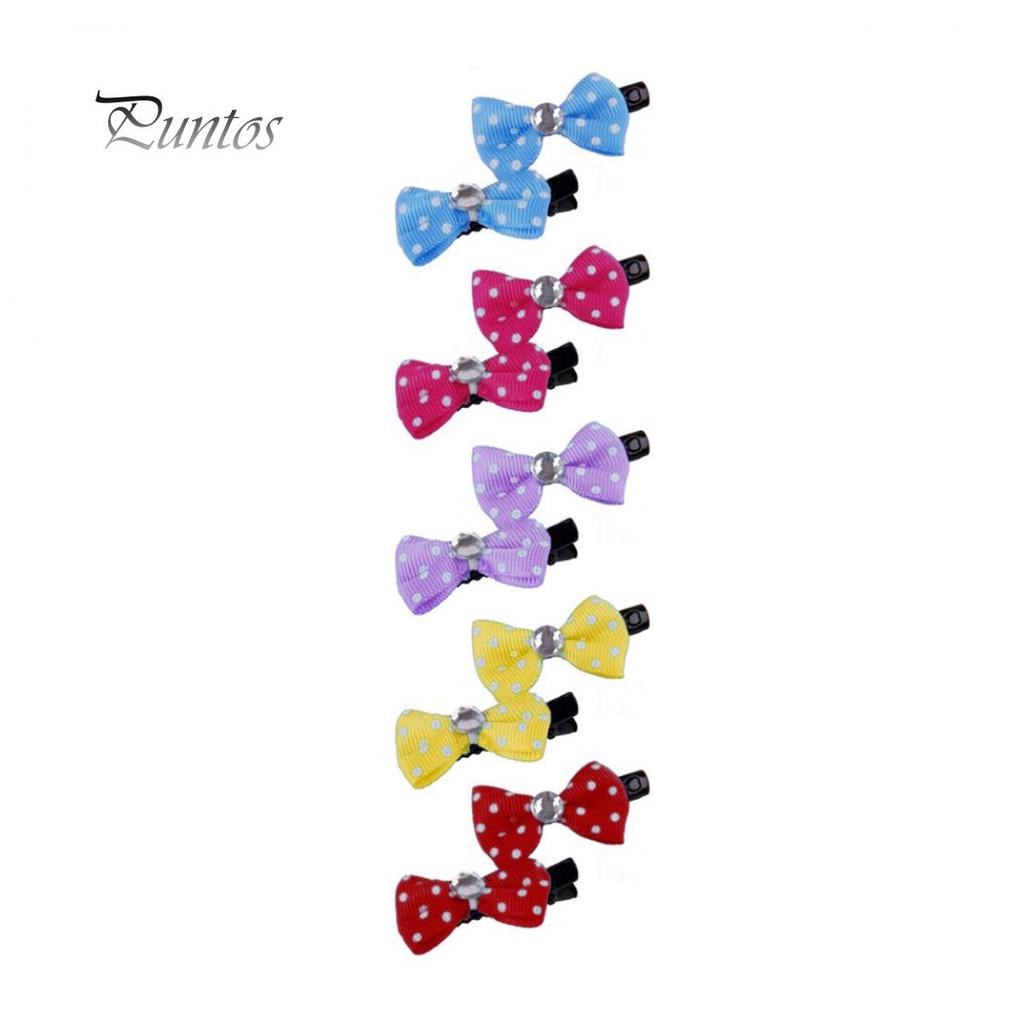 10 шт./упак. мини-бантик для домашних животных, заколка для волос с лентой и бантом, заколки для волос