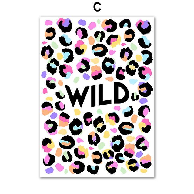 Wild Leopard Tiger Rainbow Girl Power Lips Vase Flower Wall Art Canvas Painting Nordic Poster Wall Picture For Living Room Decor No Frame