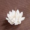 White Porcelain Lotus Incense Burner - Creative Backflow Waterfall & Smoke Ornament.