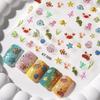 Cartoon Ocean Nail Art Stickers 3D Summer Starfish Seashell Nail Decals Colour Decoration Nail Charm Nail Art Supplies