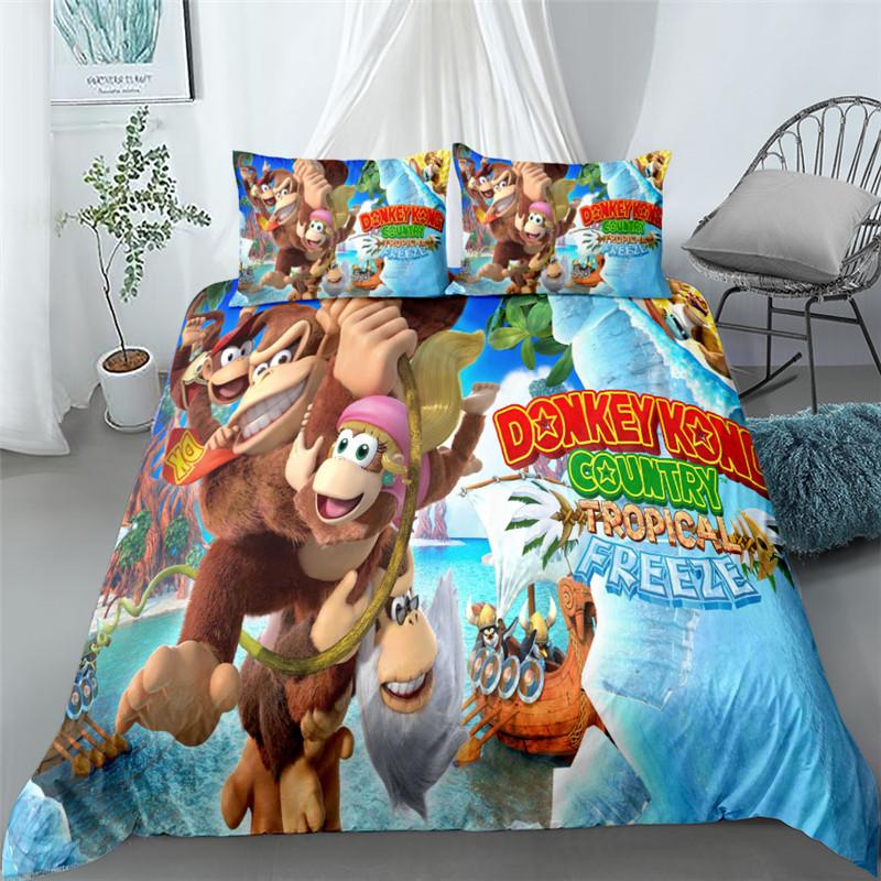 Комплект постельного белья Donkey Kong Switch Game Single Twin Double Queen King Cal King Size Комплект постельного белья