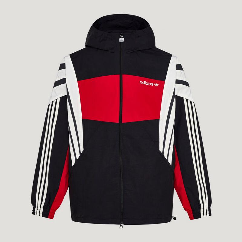 adidas Мужская тканая куртка с капюшоном в стиле колор-блок