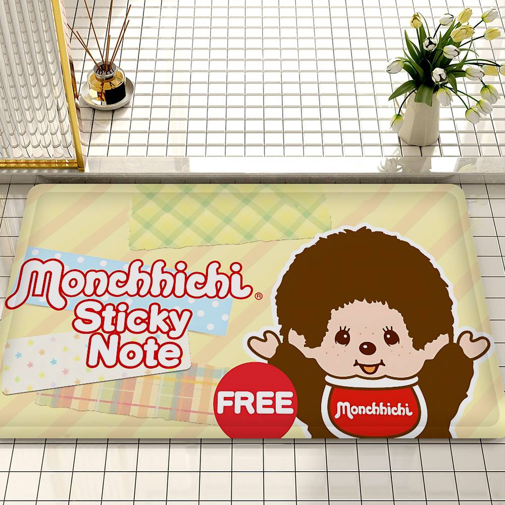 Happiness And Fortune M-MonchhichiS Floor Mat INS Style Soft Bedroom Floor House Laundry Room Mat Anti-skid Household Carpets