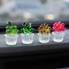 Transparent Fleshy Cactus Bonsai Decor Resin Crafts Simulated Cactus  Car Computer Decoration