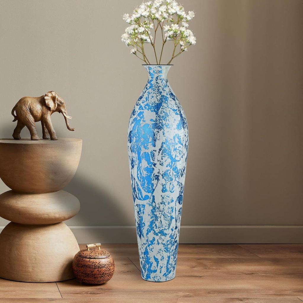 Металлическая ваза для цветов 24 дюйма для домашнего декора, офиса, гостиной, углового украшения