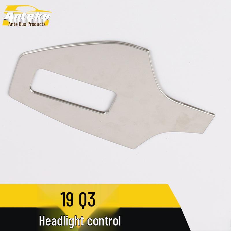 Stainless Steel Headlight Control Decorative Frame for 2019 Q3
