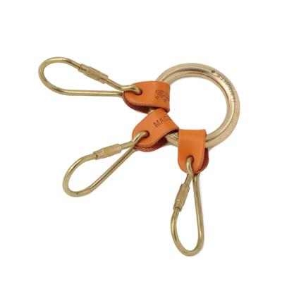 Брелок для ключей Кожаный брелок из натуральной коровьей кожи унисекс оранжевый женский мужской