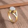 Кольцо с овальным драгоценным камнем Rainbow Moonstone, Эффектное кольцо, Кольцо из желтого золота, Дизайнерское кольцо, Кольцо с камнем рождения, Кольцо с безелем