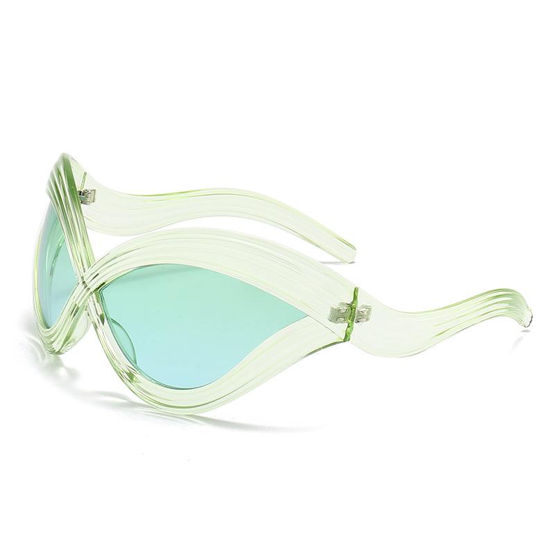 Очки Wave Lines Large Frame, футуристические солнцезащитные очки, женские индивидуальные солнцезащитные очки