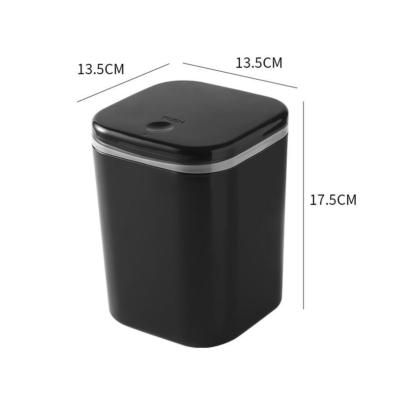 Миниатюрный настольный мусорный бак класса High-End с крышкой-нажимом для использования дома, в офисе или общежитии