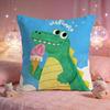 Happy Crocodile Pop Art Cushion Cover Premium Comfort Reversible Pillow Cove Two in One Design for Any Room  Car Interior