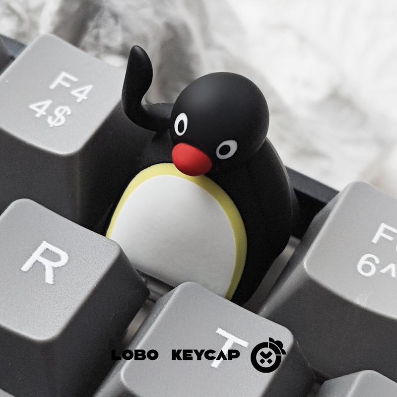 Penguin Cartoon Animal Anime Figure Merchandise Mechanical Keyboard Accessory Resin Creativity Single Keycap Replacement Esc Oem