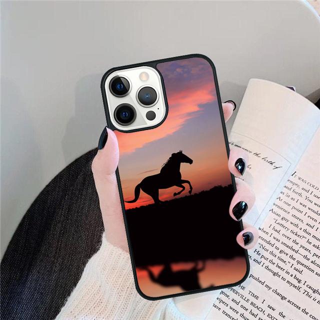 Черный Сильный Красивый Конь Жеребец Чехол Для iPhone 17 Air 15 16 14 13 12 Pro Max 11 Pro Max Plus Чехол Для Телефона Coque