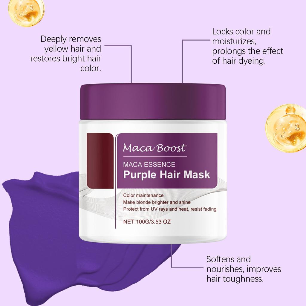 Nourishing Purple Hair Mask, Hair Nutrition And Repairing Moisturizing Hair Care
