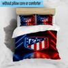 3pcs Atletico Football Club Printed Bedding Set Duvet Cover Closure Includes 1 Duvet Cover & 2 Pillowcases Bedding Sets Home Decor Gifts