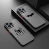 Чехол для телефона Spider-Man Iron Man LOGO для iPhone 17 Air 16E 16 15 14 13 12 11 8 7 mini Pro Max Plus Матовый полупрозрачный мягкий чехол