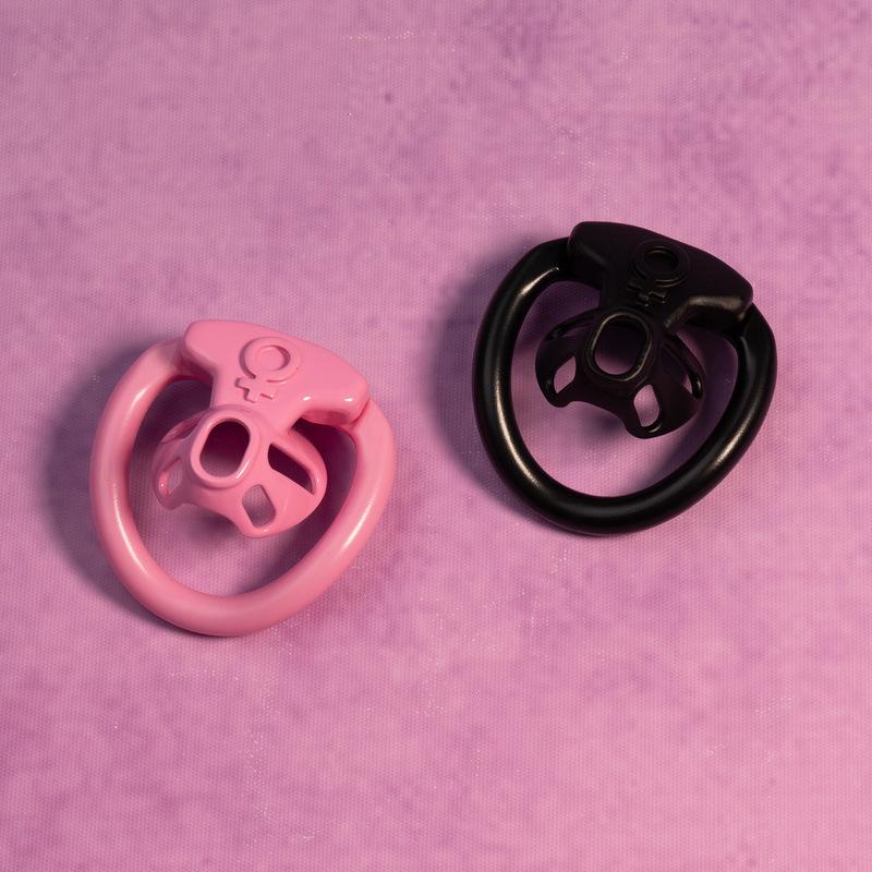 FAAK Sissy Mini Chastity Cage Hollow Chastity Lock Pot Lid Lock Male Positive Penis CB Lock Abstinence Restraint with Sex Toy