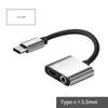 2 In 1 Type-C To 3.5MM Audio Adapter Cable Charging Port Earphone Type-C Audio Cbale AUX Adapter Cable Headset Calling Android