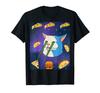 Футболка с изображением кота с изображением астронавта в космосе, лазерного луча, кота, тако, пиццы, бургера, котенка