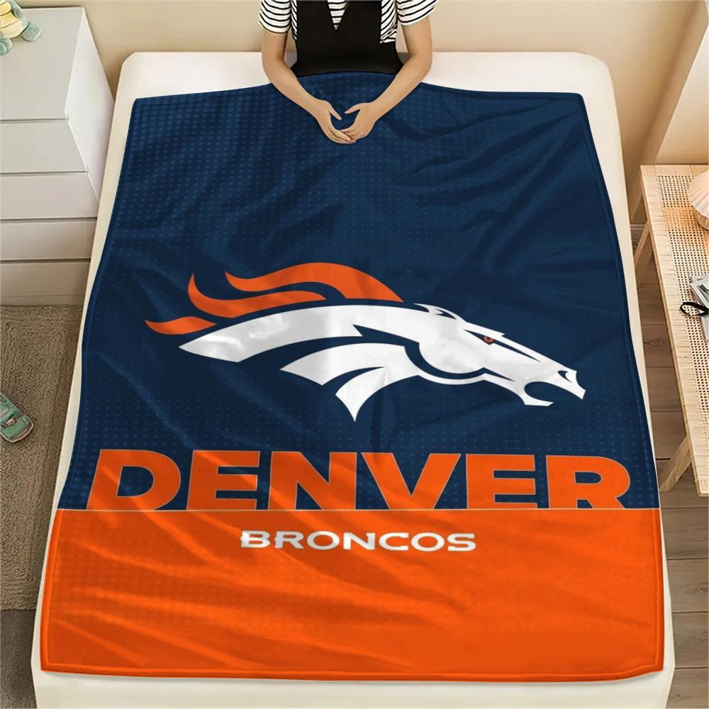 Denver Broncos Print Flannel Blanket, High quality Comfortable for All Seasons, Home Decor, Warmth and Comfort, Perfect for Christmas Gifts
