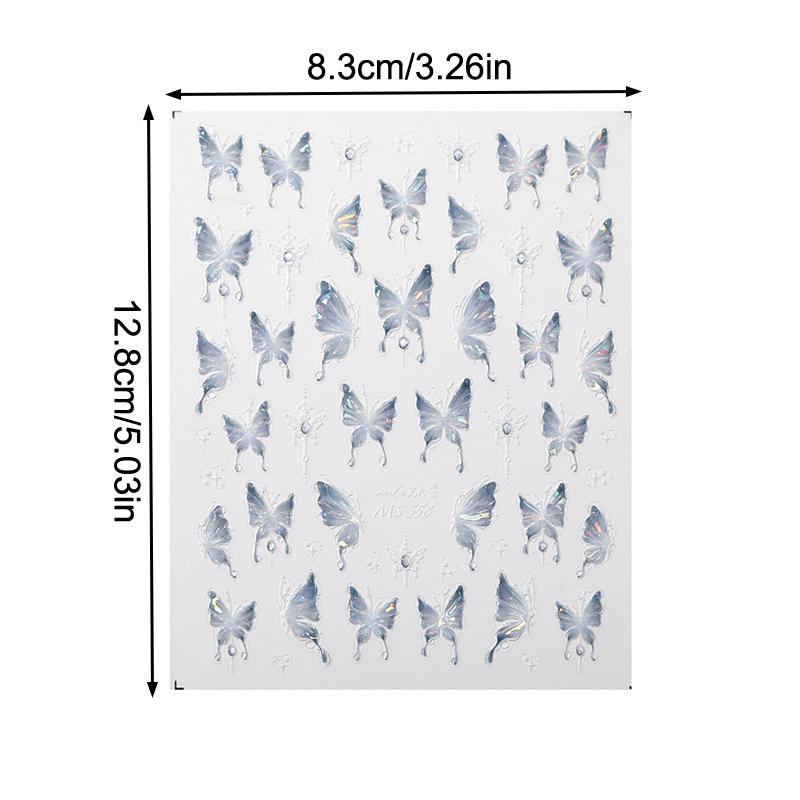 Butterfly Shape Shiny Nail Sticker Nail Styling Stereoscopic Nail Decal Diy Art Salon Nail Art Enthusiasts