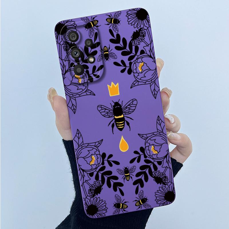 Shockproof Matte Case For Samsung Galaxy A32 A52 A52S A72 M52 5G Lovely Cartoon Liquid Silicone Camera Protective Bumper Cover