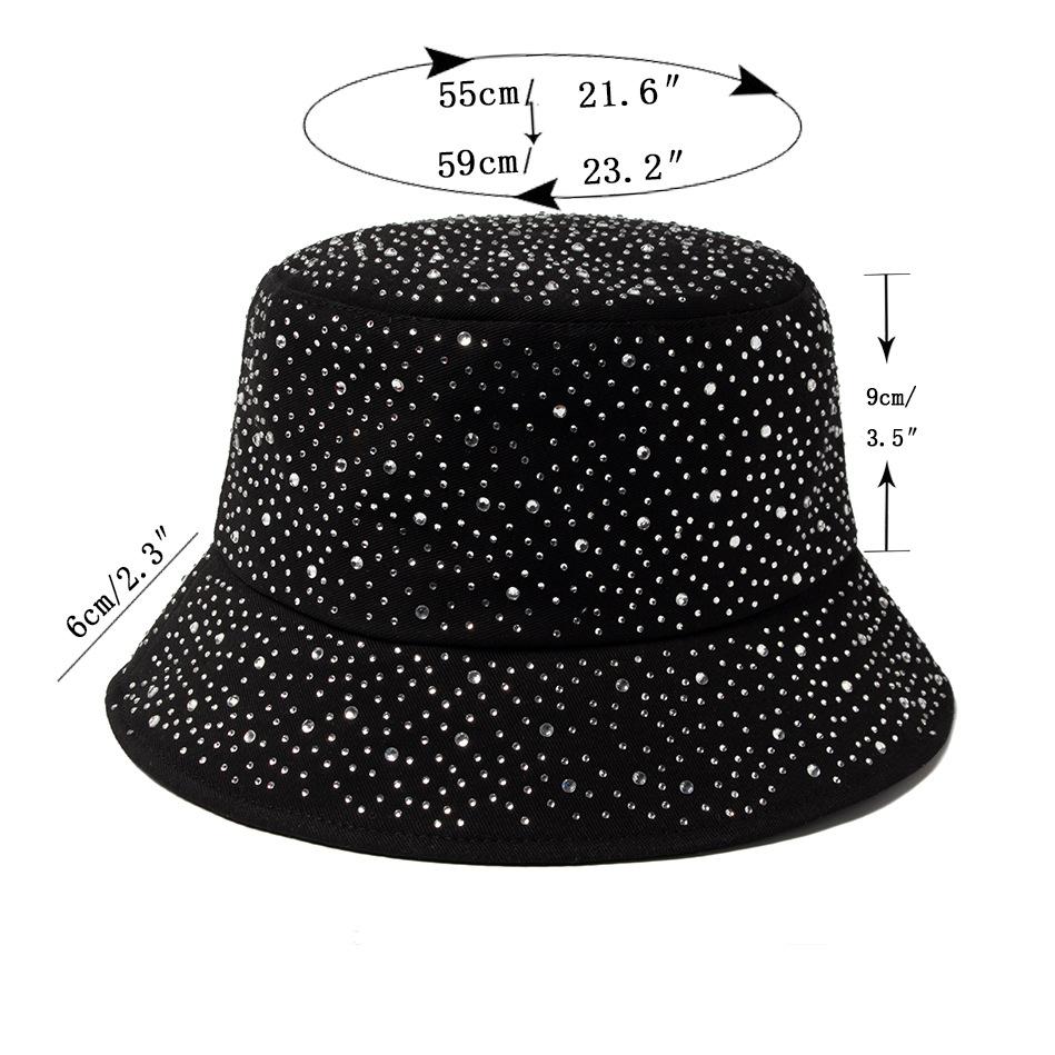 Glitter Diamond Sparkly Bucket Hats Fashion Sun Cap Packable Outdoor Fisherman Hat for Women and Men