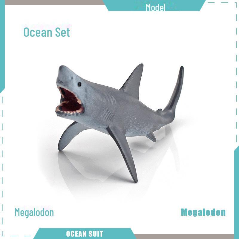 Набор моделей морских животных: Акула, черепаха, дельфин, кит, пингвин, краб и существа морского дна